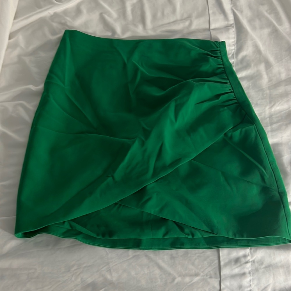 Green Alice + Olivia Mini Skirt